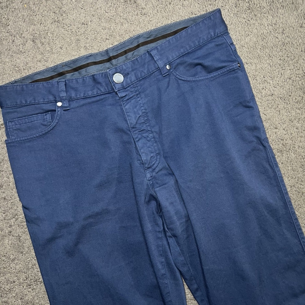 Ermenegildo Zegna Pants Mens 36x34 Blue Cotton Chino Stretch